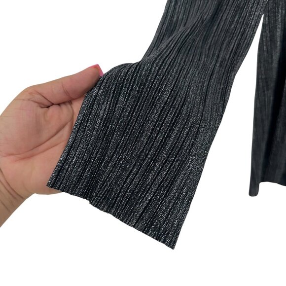 Chicos Easywear Women Silver Metallic Open-Front Cardigan Size 3 Stretch fabric - Picture 14 of 16